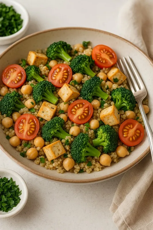 Vegan High-Protein Low-Carb Quinoa Salad für Fitness-Fans
