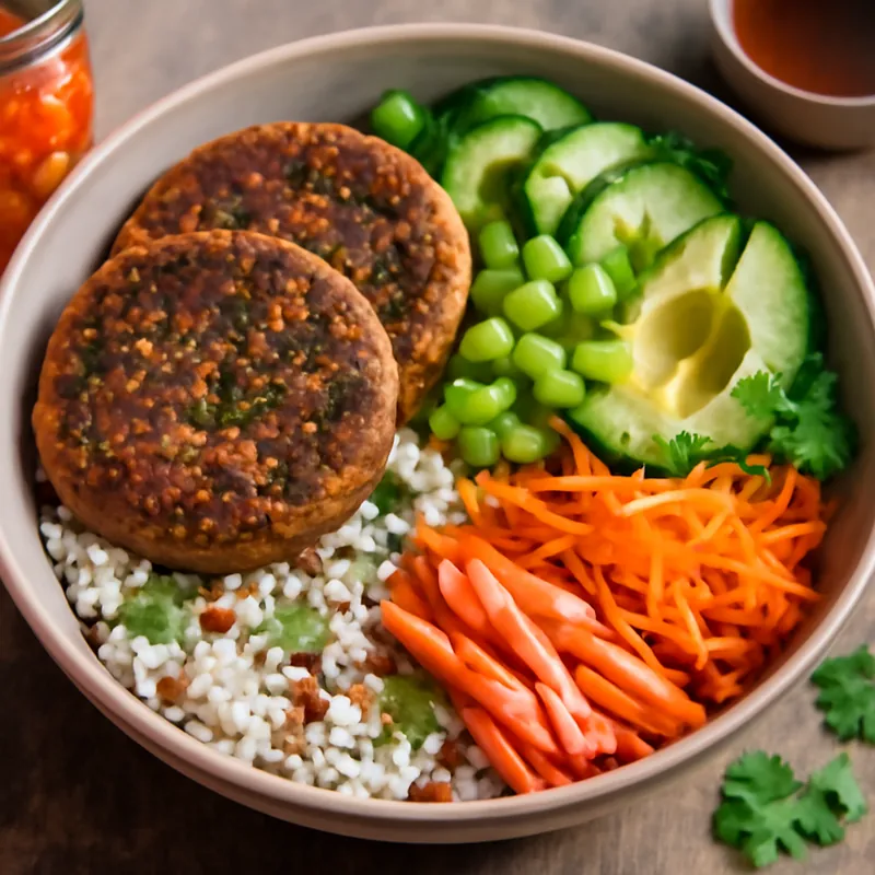 Vegane Herbstliche Asia Bowl mit Wildkräuter-Steaks: Gesund & Lecker!