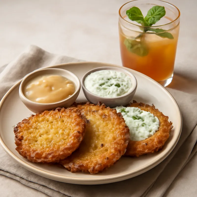 Lausitzer Kartoffelpuffer aus dem Air Fryer mit fermentiertem Kombucha-Cocktail – der perfekte Genuss