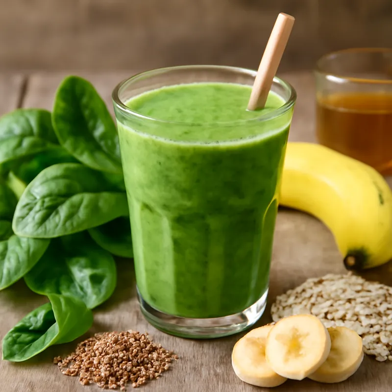 Produktiver Spinat-Eisen-Smoothie für den schnellen Energie-Kick