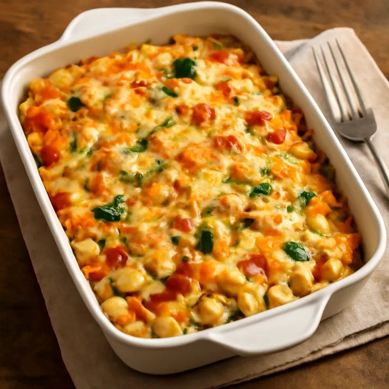 Herzhafter Nudelauflauf mit Gemüse und Käse – einfach & lecker