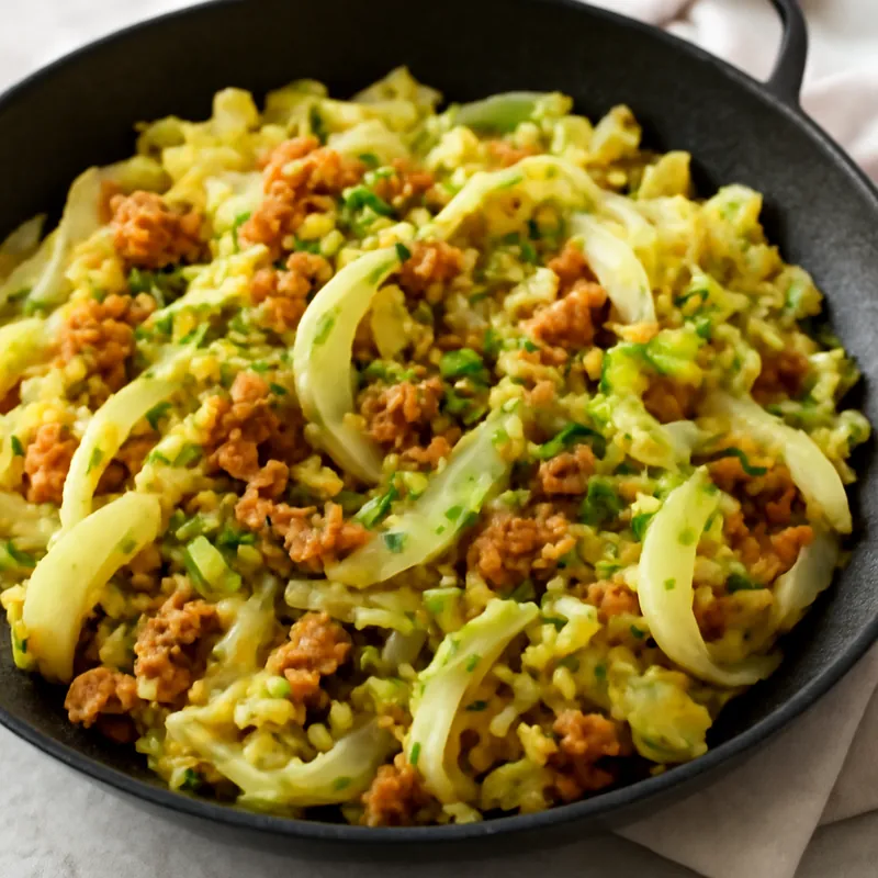 Vegane Fenchel-Chinakohl-Pfanne mit Hack – einfach, lecker & gesund