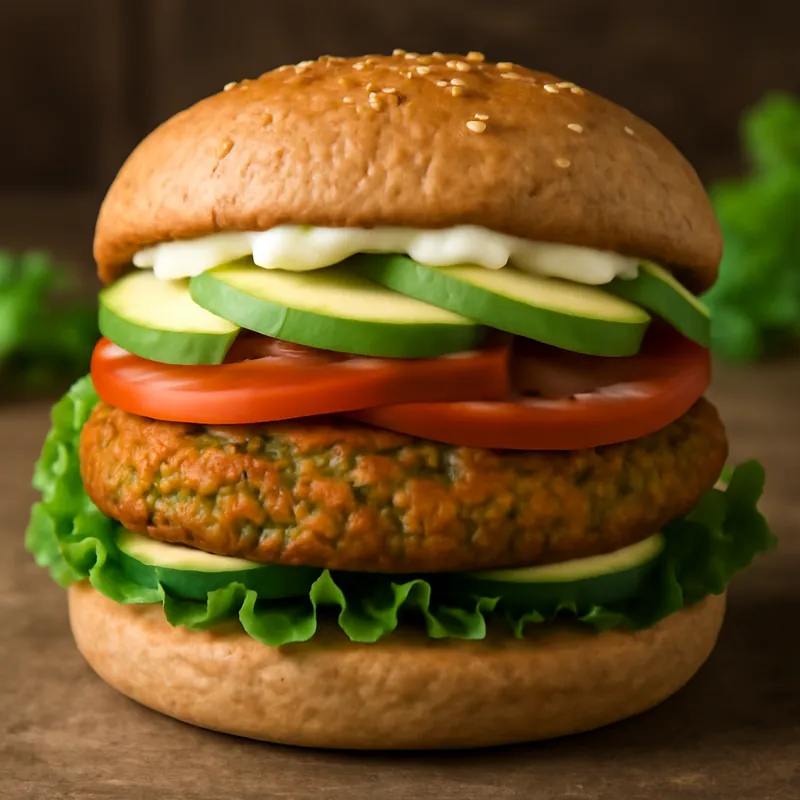 Glutenfreier Veganer Burger mit Kichererbsen-Patties
