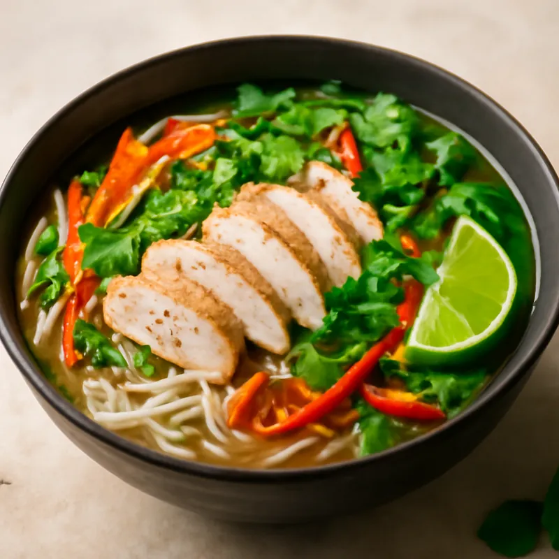 Gesunde Pho mit Gemüse und Hähnchen: Einfach und Lecker