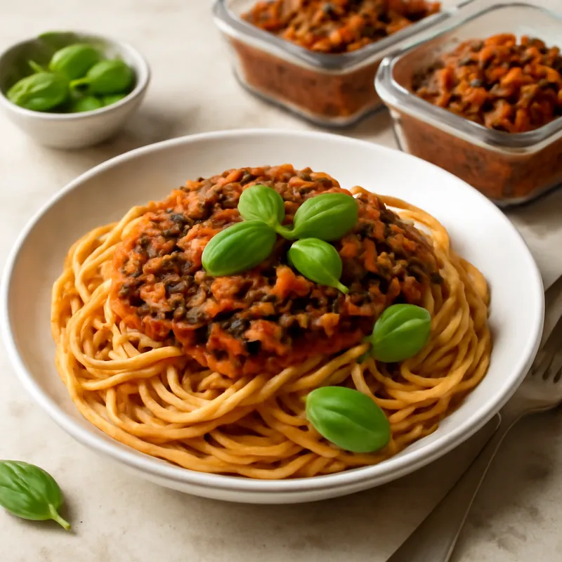 Vegane Pasta Bolognese: Smarte Meal Prep mit KI Essensplaner
