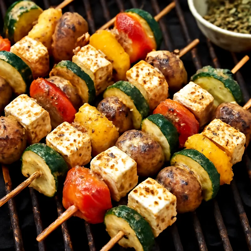 Vegetarische Gemüse-Feta-Spieße vom Grill – Perfekt für deine smarte Wochenplanung