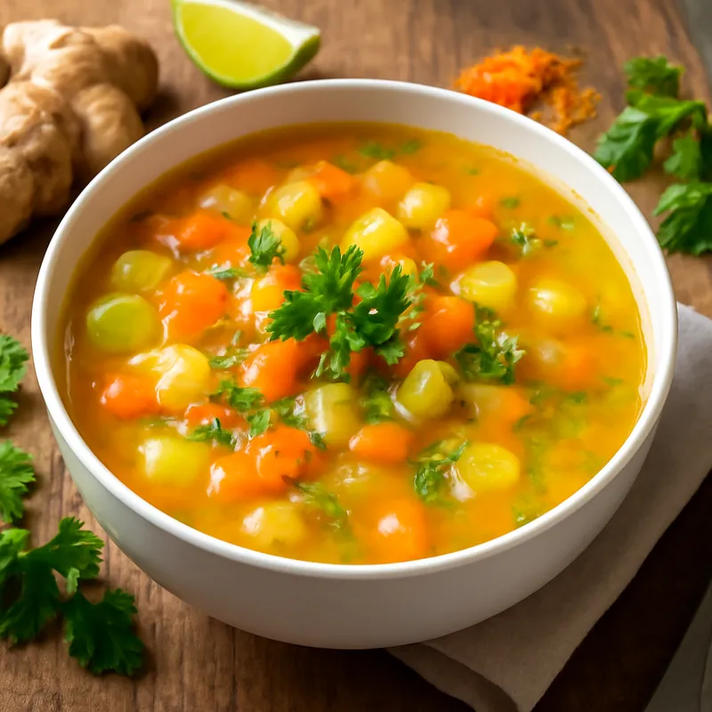 Wärmende vegetarische Erkältungssuppe mit Ingwer & Kurkuma perfekt anpassen