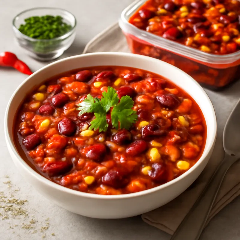 Chili sin Carne perfekt planen: Veganes Chili für deine smarte Meal Prep
